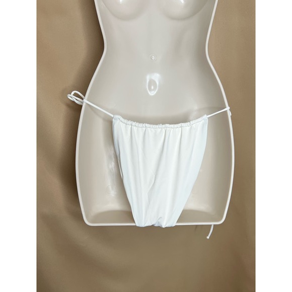 NWT Good American Tiny Ties Bikini Bottom in Ivory size 2 Med - Picture 8 of 9